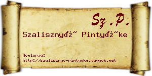Szalisznyó Pintyőke névjegykártya